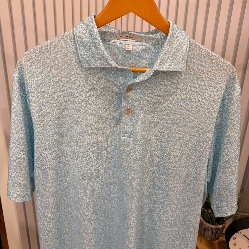 Peter Millar Pale Blue Short Sleeve Polo